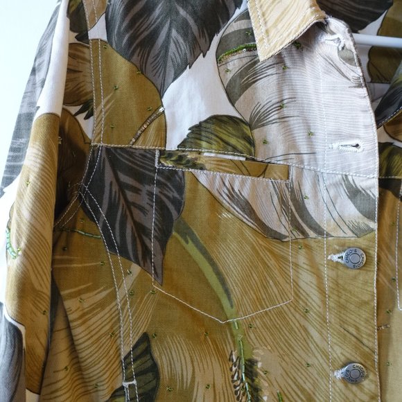 Chico's Design embellished beaded floral jacket 0 2 XS - Picture 7 of 15